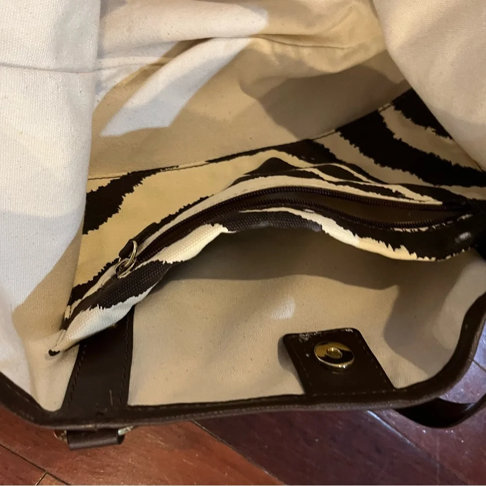 Michael Kors Zebra Print Tote - Brown and Cream - Picture 4 of 5